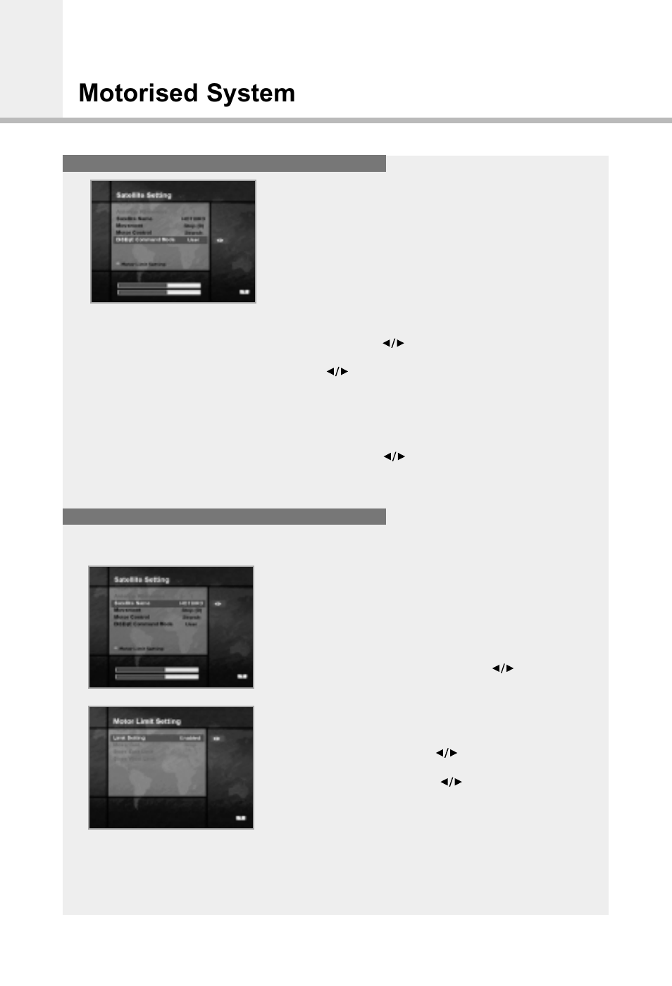 Motorised system | Humax CI-5100X User Manual | Page 38 / 46