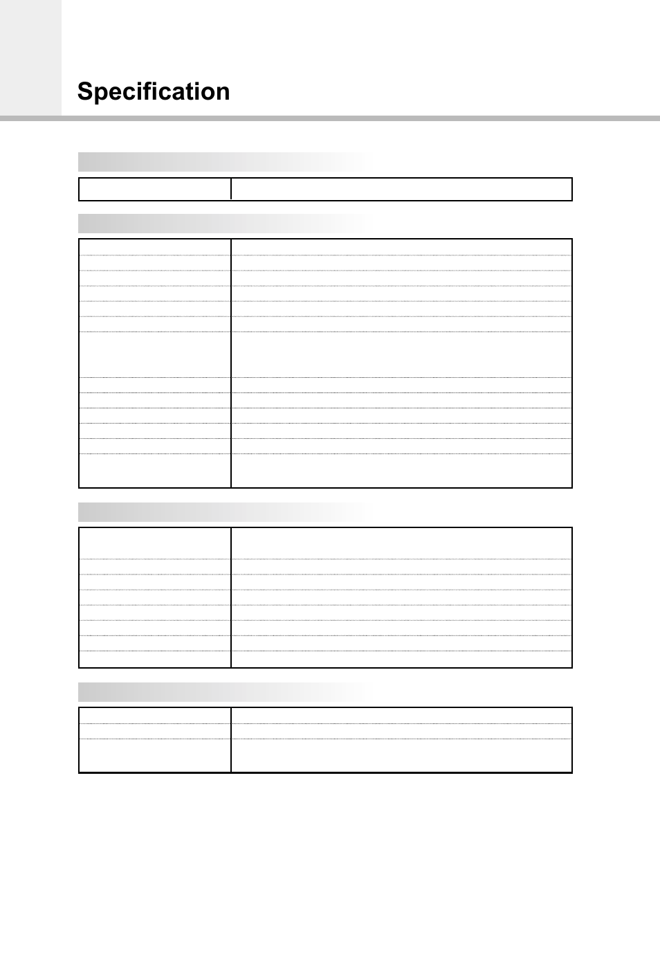 Specification | Humax CI-5100X User Manual | Page 44 / 46