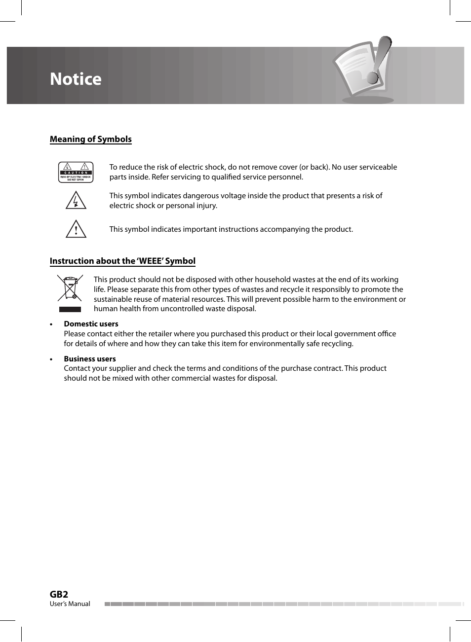 Notice | Humax CX-FOX C II User Manual | Page 3 / 64