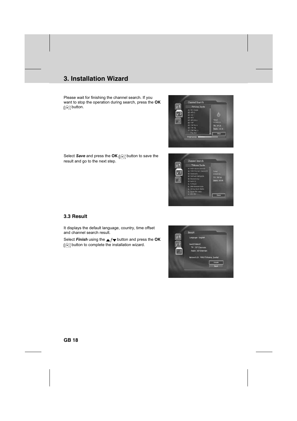 Installation wizard | Humax IR-FOX C User Manual | Page 19 / 64