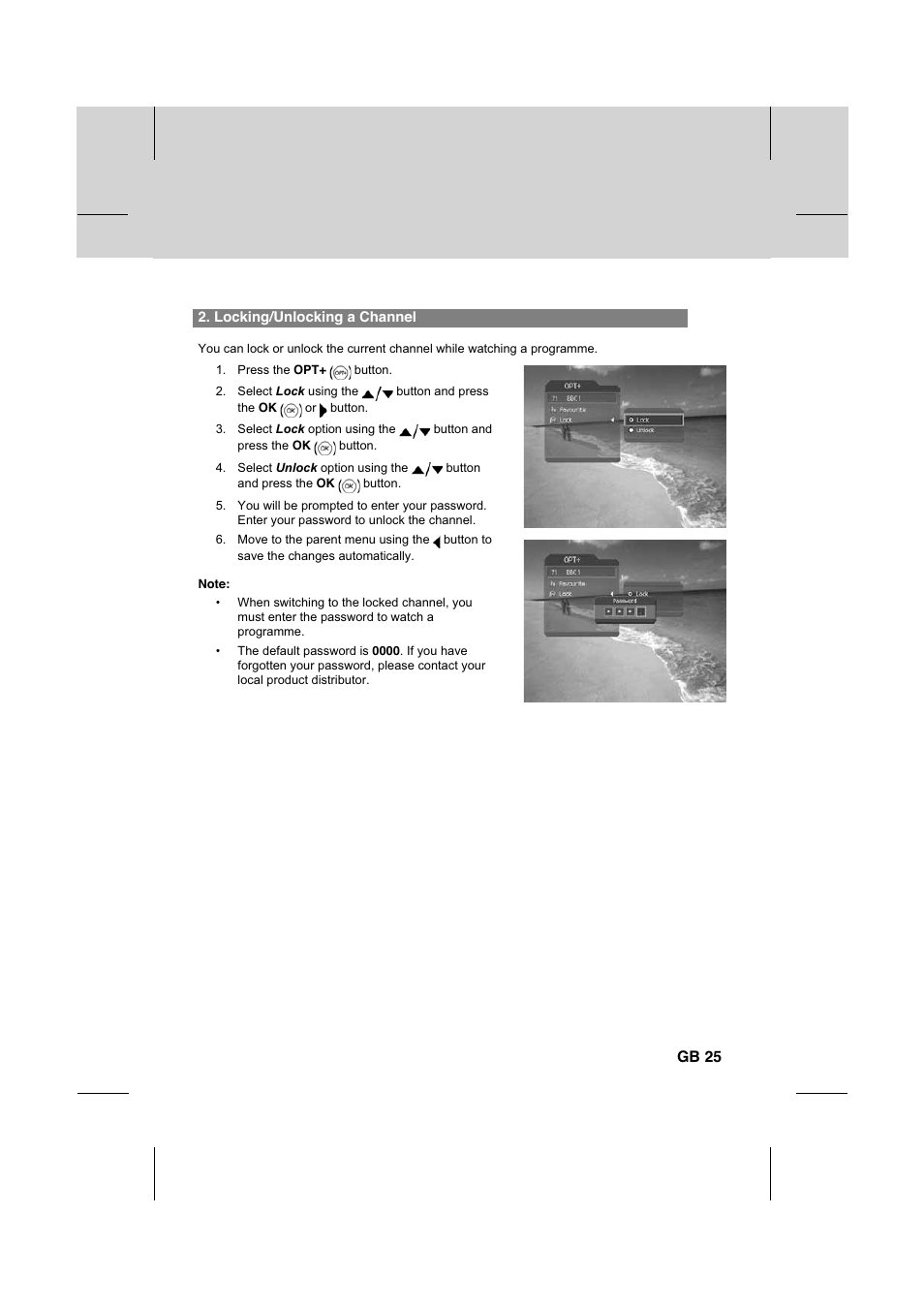 Gb 25 | Humax IR-FOX C User Manual | Page 26 / 64