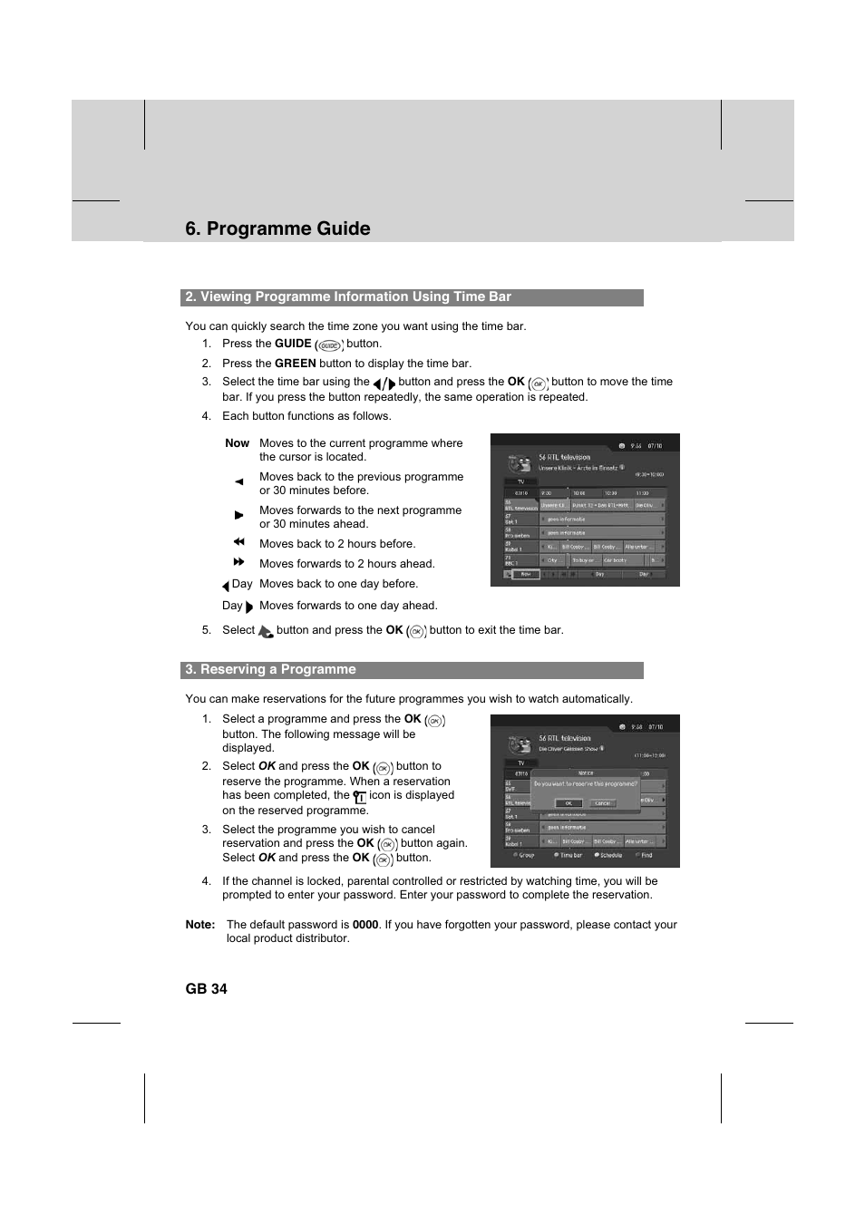 Programme guide, Gb 34 | Humax IR-FOX C User Manual | Page 35 / 64