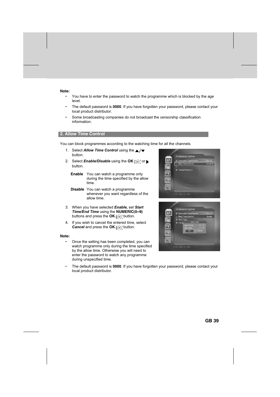 Gb 39 | Humax IR-FOX C User Manual | Page 40 / 64