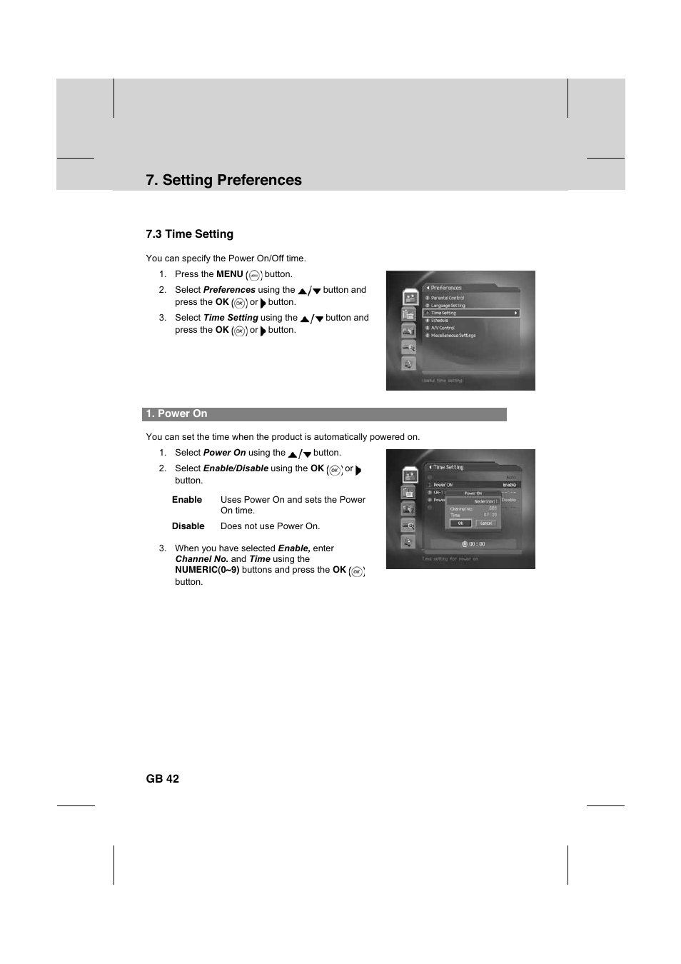 Setting preferences | Humax IR-FOX C User Manual | Page 43 / 64