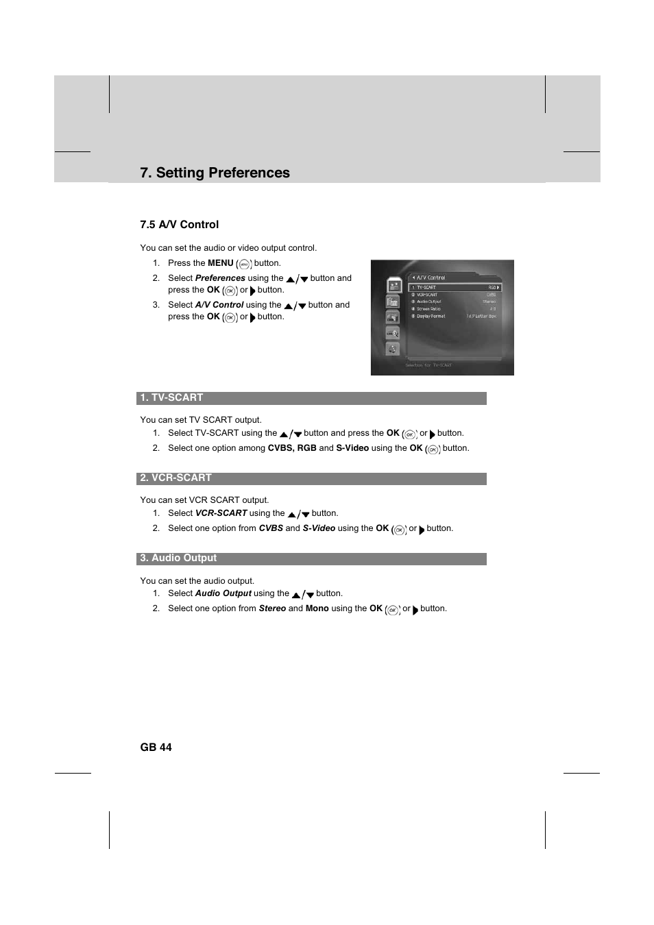 Setting preferences | Humax IR-FOX C User Manual | Page 45 / 64