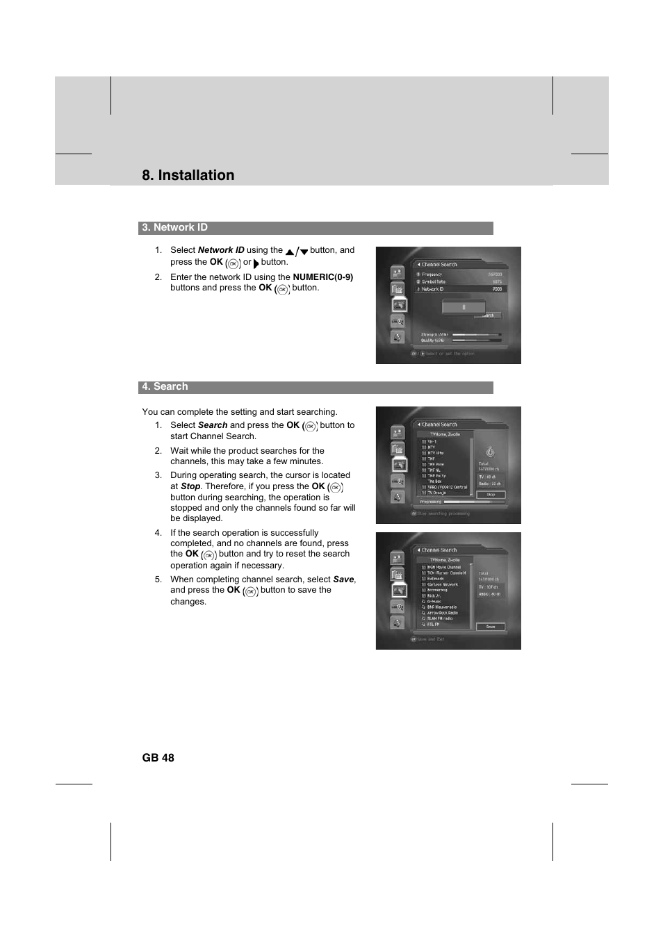 Installation | Humax IR-FOX C User Manual | Page 49 / 64