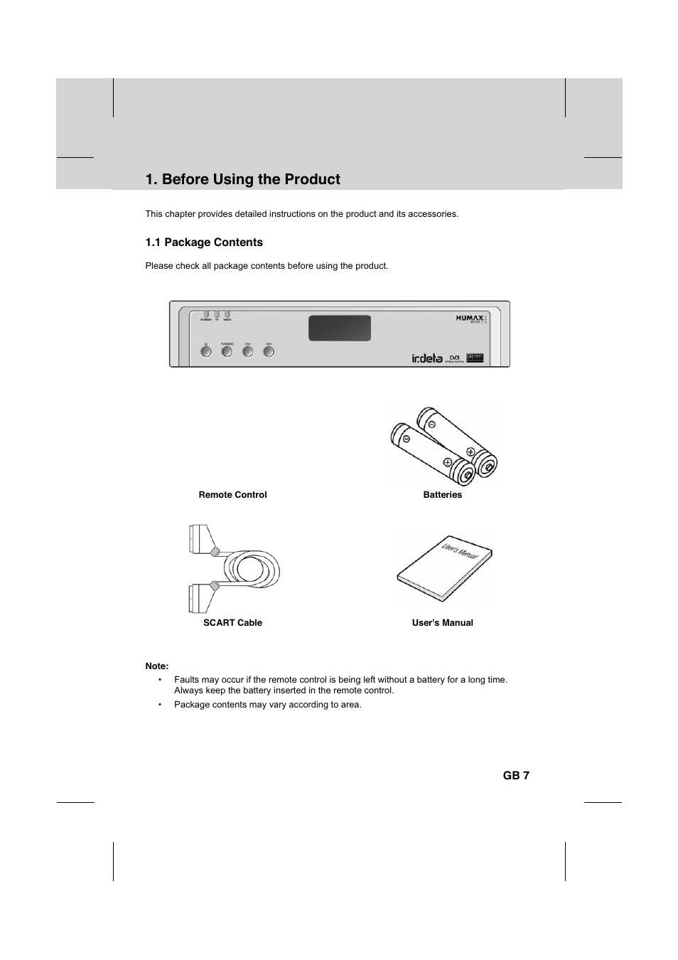 Before using the product | Humax IR-FOX C User Manual | Page 8 / 64