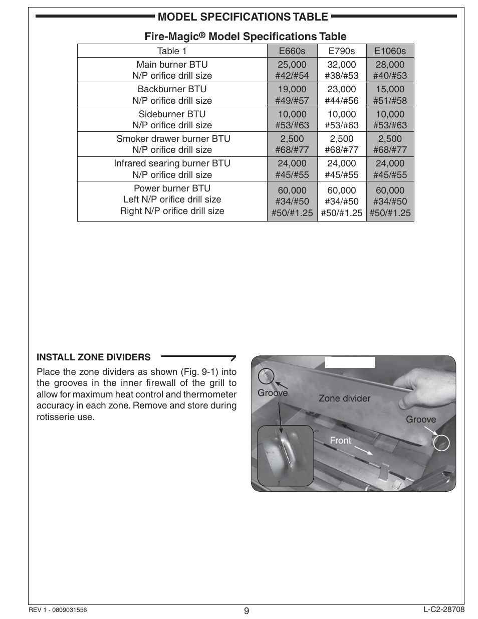 Fire Magic ECHELON E660 User Manual | Page 9 / 38