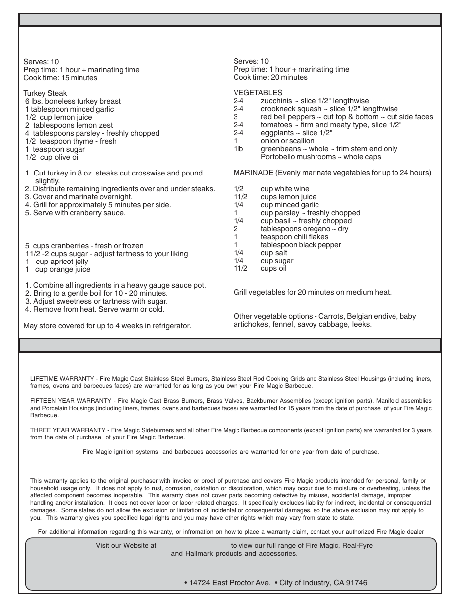 Fire Magic Elite 50 User Manual | Page 16 / 16