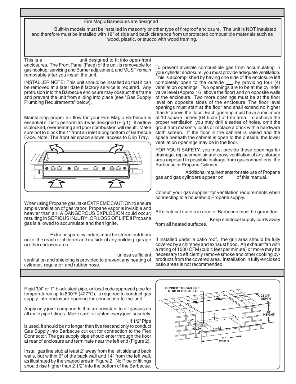 Gas supply requirements | Fire Magic Elite 50 User Manual | Page 5 / 16