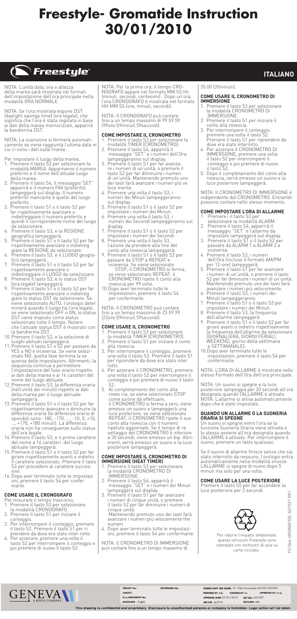 Italiano | Freestyle FS 1064 User Manual | Page 10 / 16