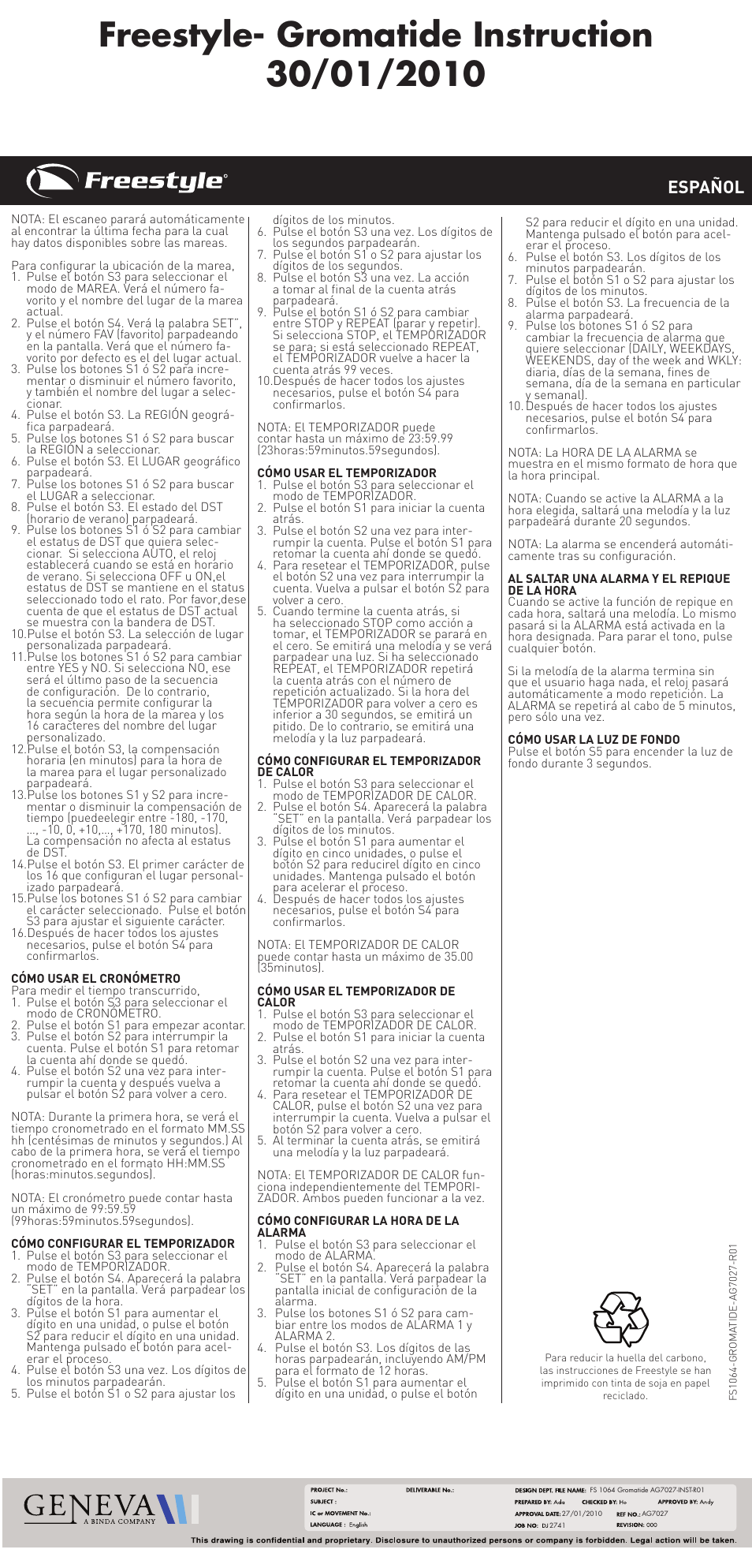 Español | Freestyle FS 1064 User Manual | Page 4 / 16