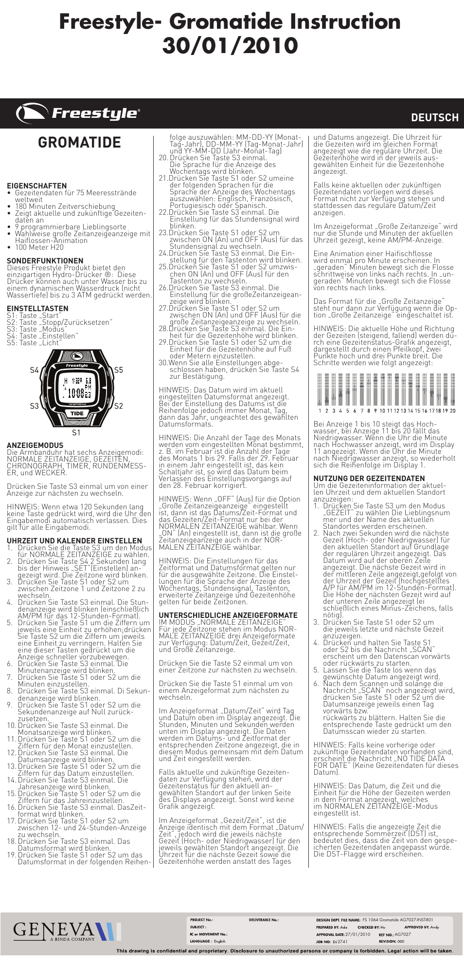 Gromatide, Deutsch | Freestyle FS 1064 User Manual | Page 5 / 16