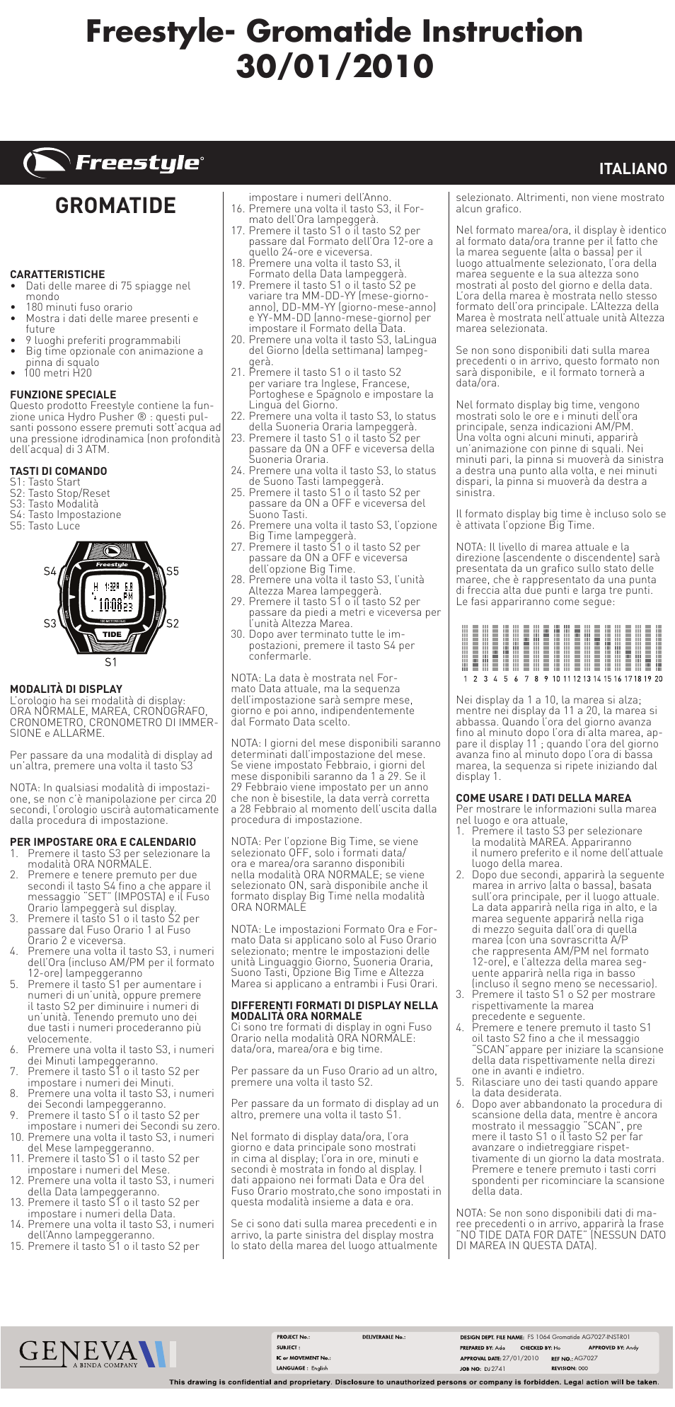 Gromatide, Italiano | Freestyle FS 1064 User Manual | Page 9 / 16