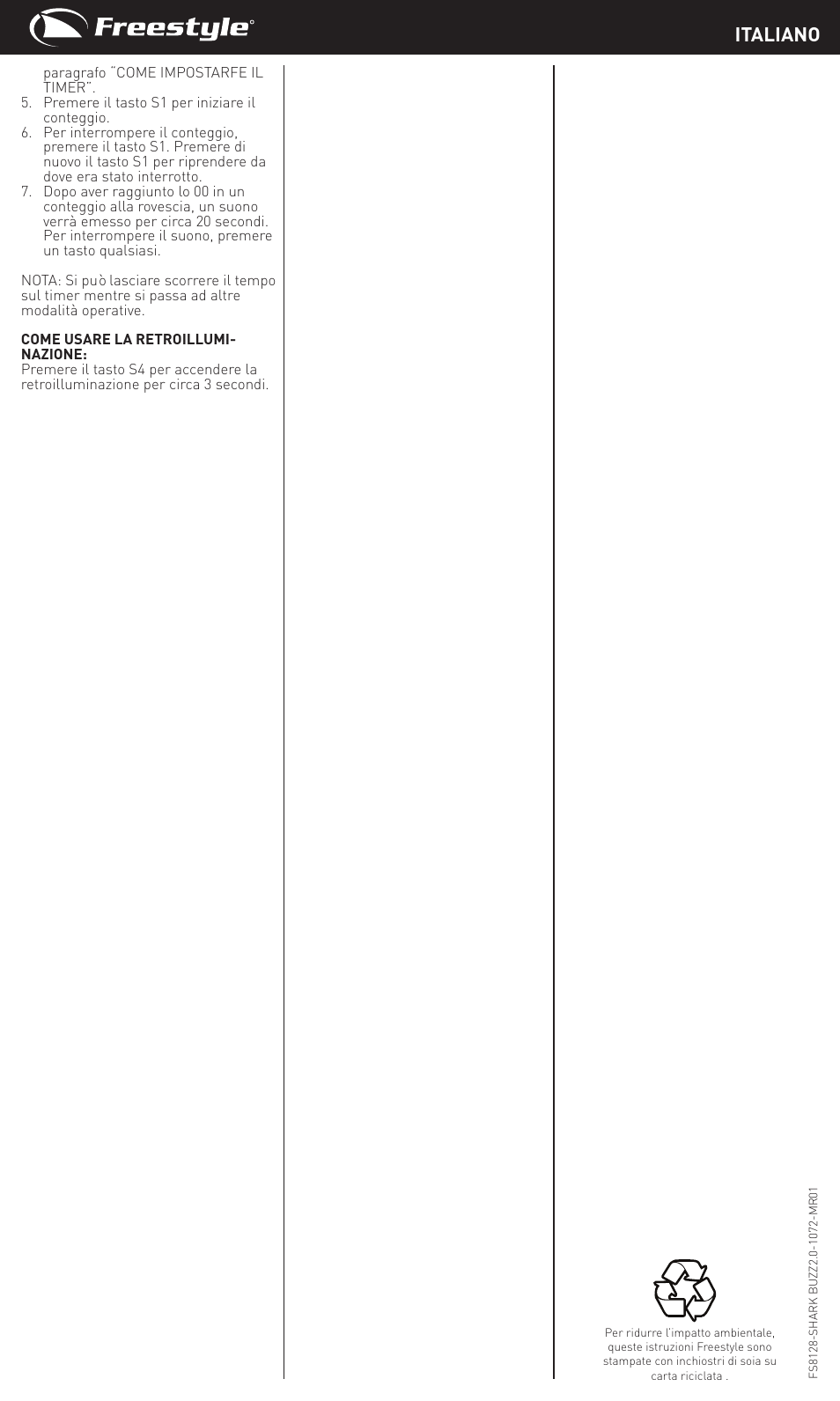 Italiano | Freestyle S2S3 User Manual | Page 10 / 14