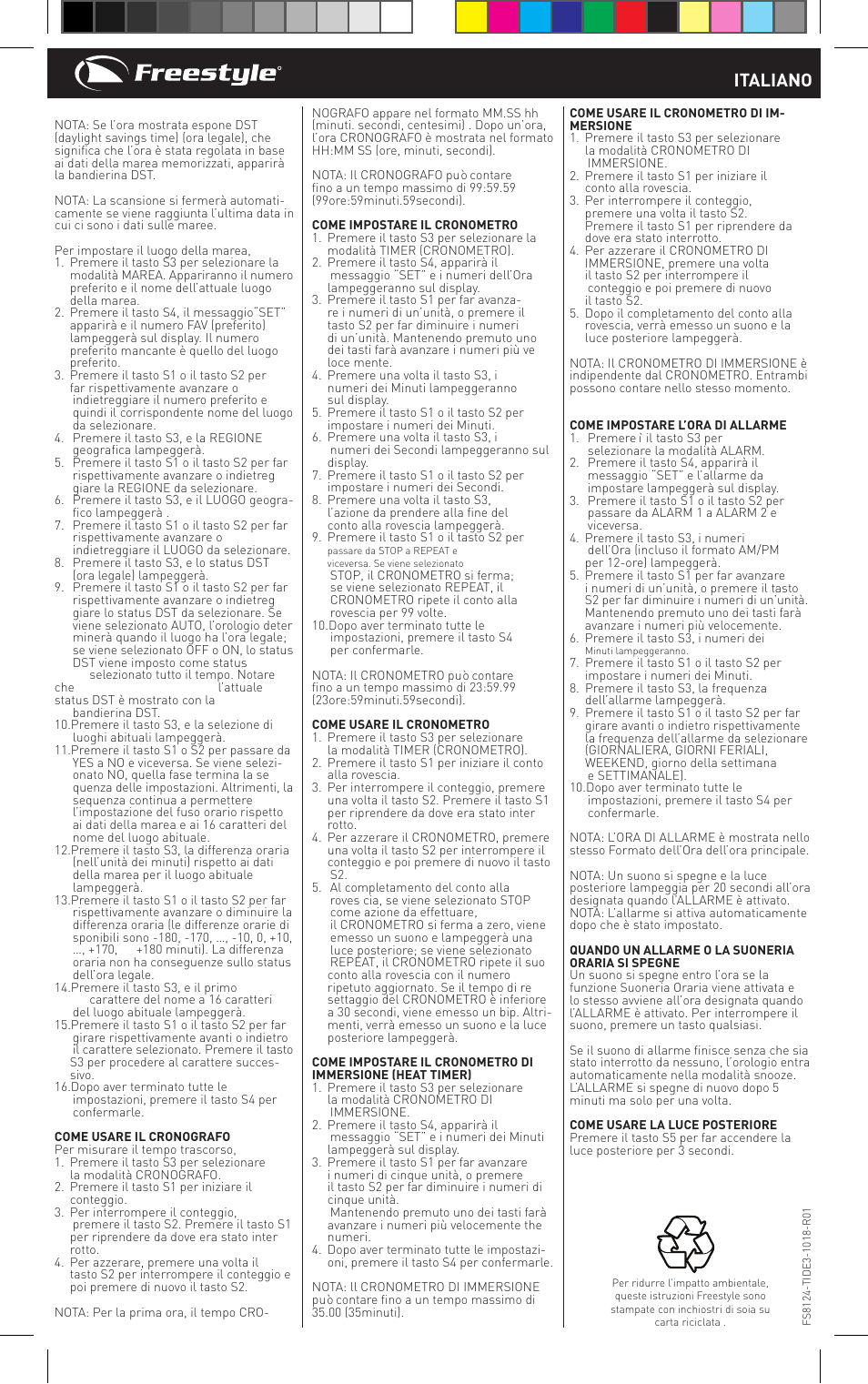 Italiano | Freestyle TIDE 3.0 User Manual | Page 10 / 16