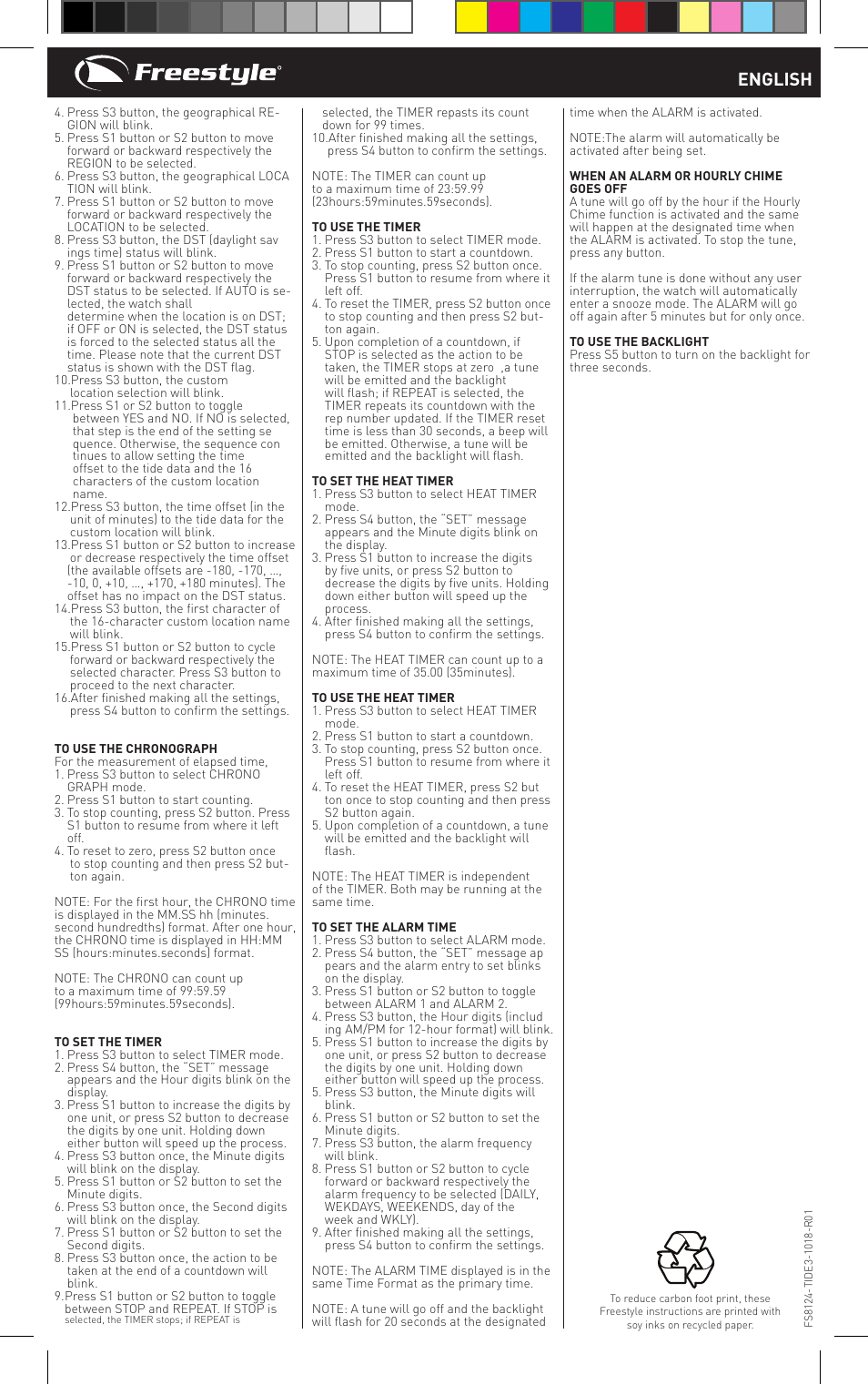 English | Freestyle TIDE 3.0 User Manual | Page 2 / 16