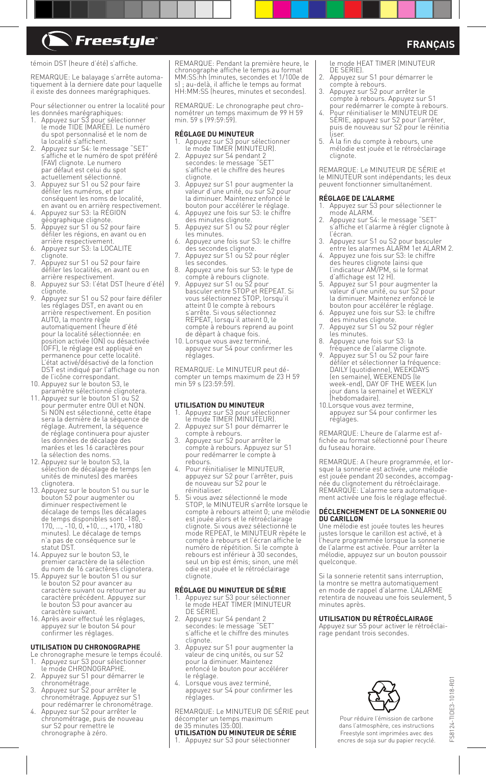 Français | Freestyle TIDE 3.0 User Manual | Page 8 / 16