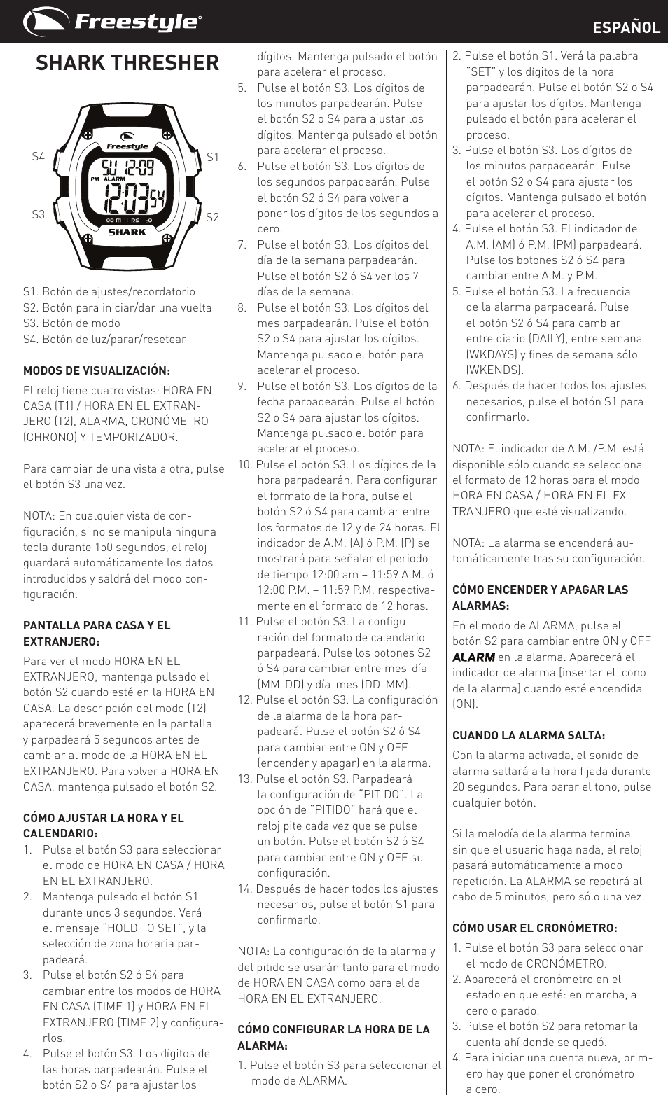 Shark thresher, Español | Freestyle Shark Thesher User Manual | Page 3 / 14