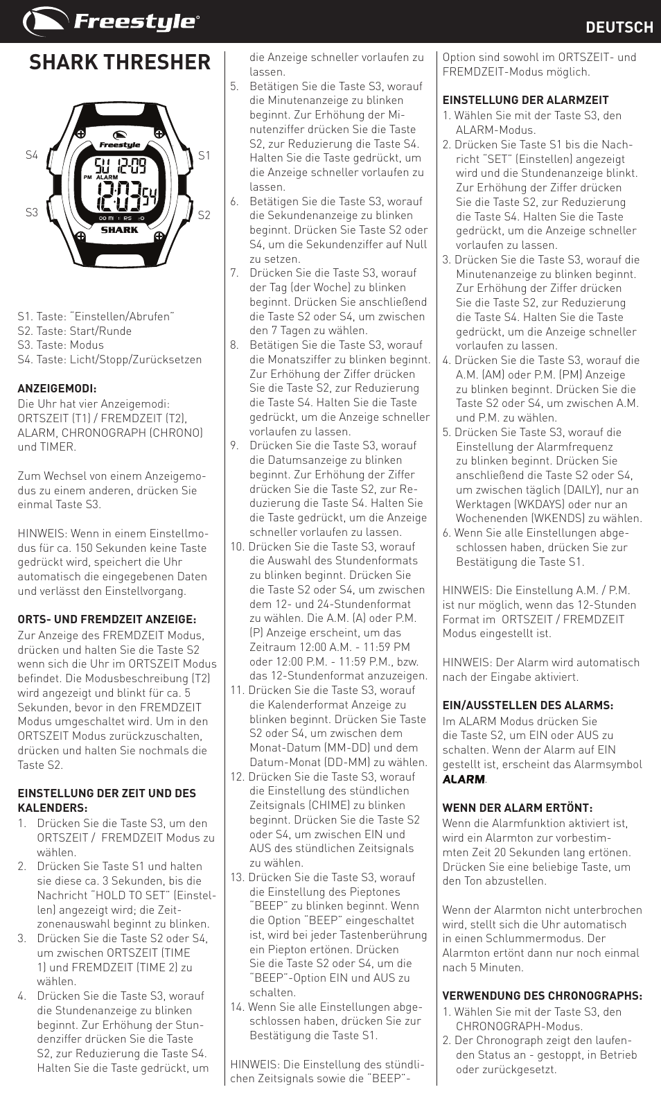 Shark thresher, Deutsch | Freestyle Shark Thesher User Manual | Page 5 / 14