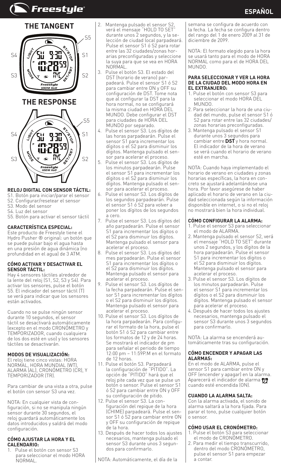 The tangent the response, Español | Freestyle The Response User Manual | Page 3 / 14