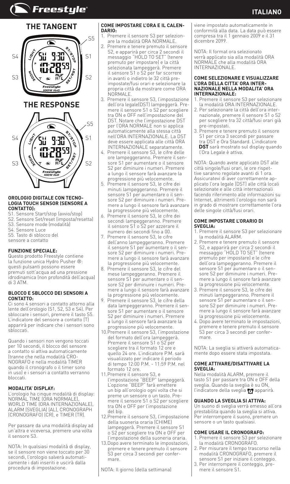 The tangent the response, Italiano | Freestyle The Response User Manual | Page 9 / 14