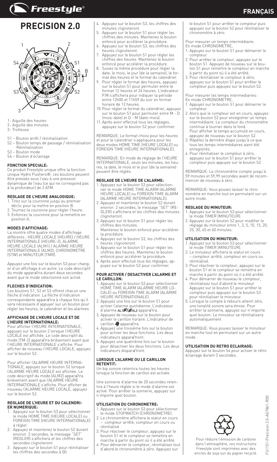 Precision 2.0, Français | Freestyle 2 User Manual | Page 4 / 7