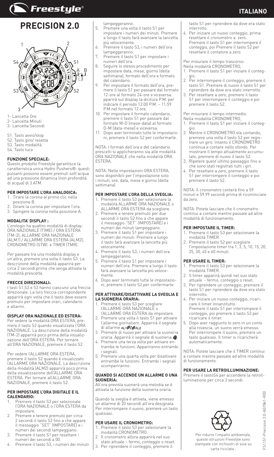 Precision 2.0, Italiano | Freestyle 2 User Manual | Page 5 / 7