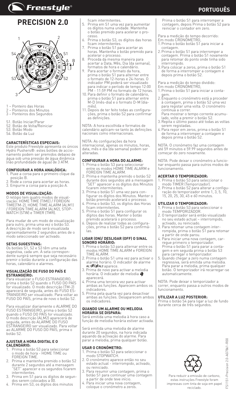 Precision 2.0, Português | Freestyle 2 User Manual | Page 6 / 7