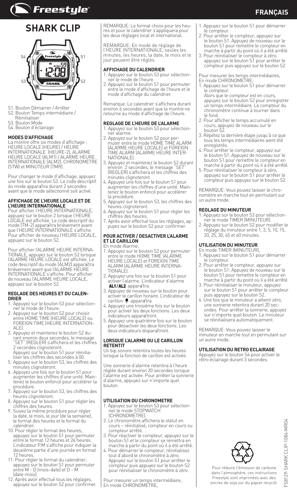 Shark clip, Français | Freestyle Shark Clip User Manual | Page 4 / 7