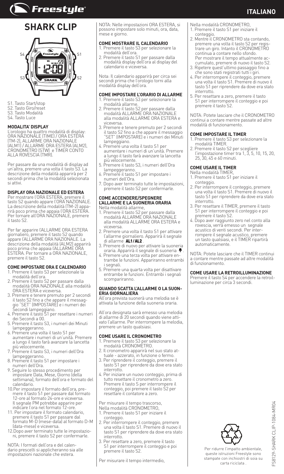 Shark clip, Italiano | Freestyle Shark Clip User Manual | Page 5 / 7