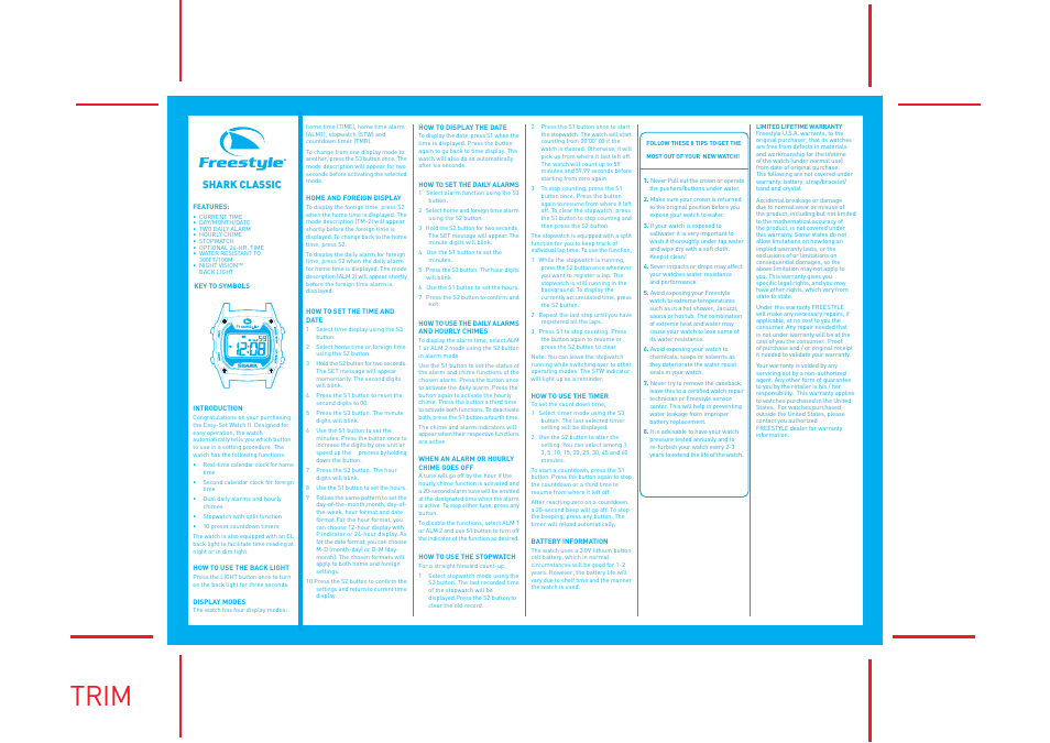 Freestyle Shark Classic User Manual | 2 pages