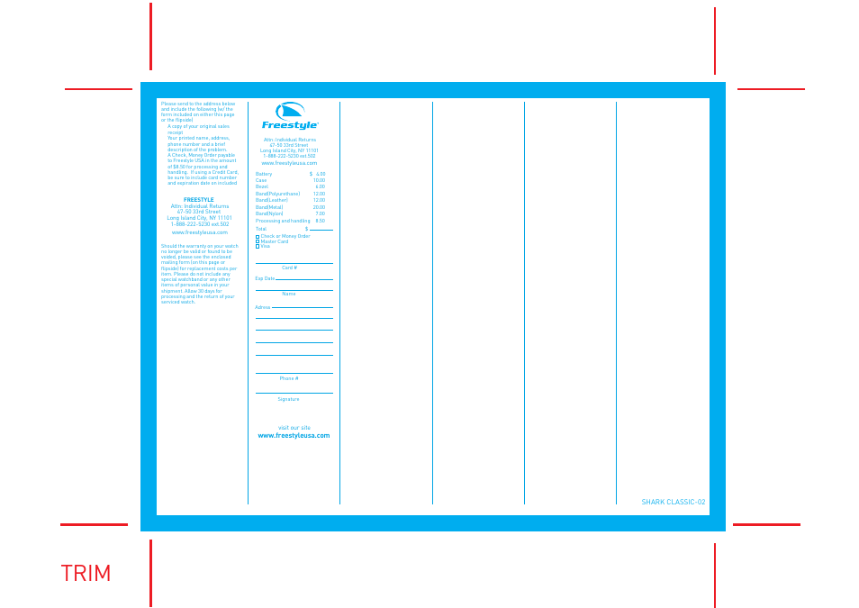 Trim | Freestyle Shark Classic User Manual | Page 2 / 2