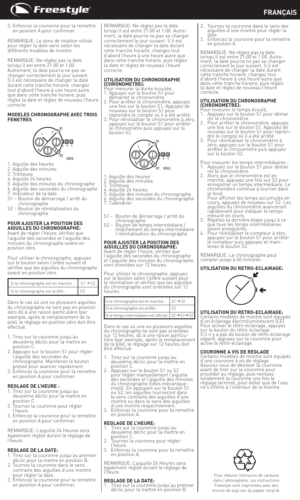 Français | Freestyle Quartz Analog User Manual | Page 8 / 14