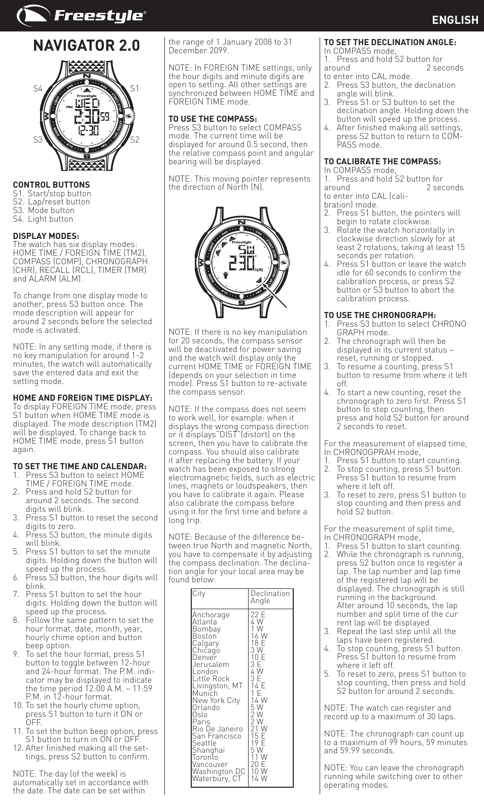 Freestyle Navigator 2.0 User Manual | 2 pages