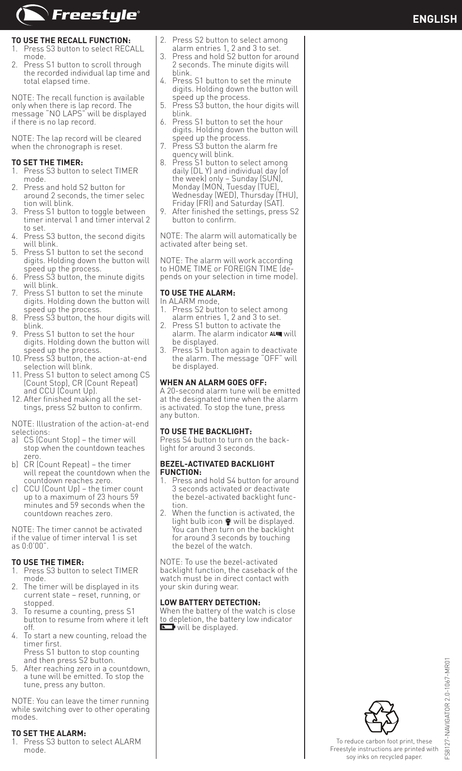 English | Freestyle Navigator 2.0 User Manual | Page 2 / 2
