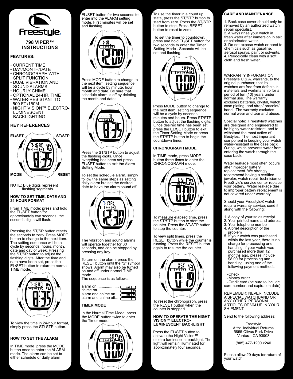 Freestyle Viper 798 User Manual | 2 pages