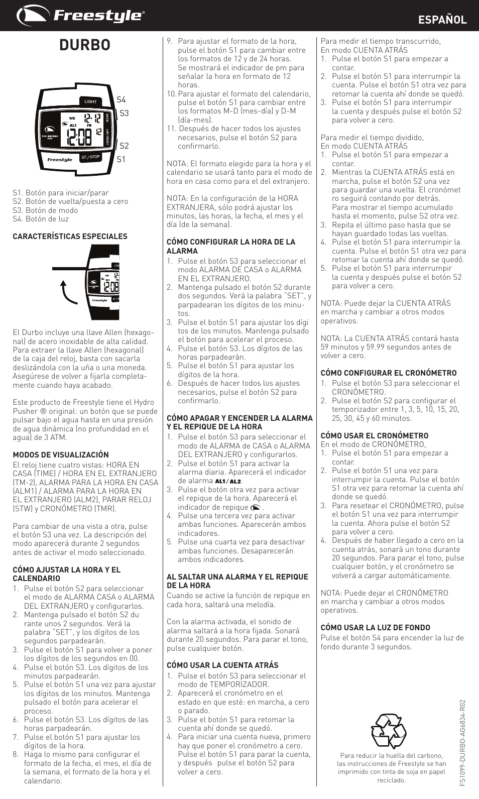Durbo, Español | Freestyle Durbo User Manual | Page 2 / 7