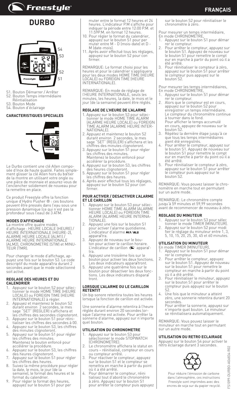 Durbo, Français | Freestyle Durbo User Manual | Page 4 / 7