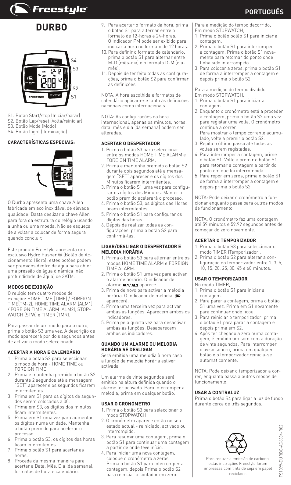 Durbo, Português | Freestyle Durbo User Manual | Page 6 / 7