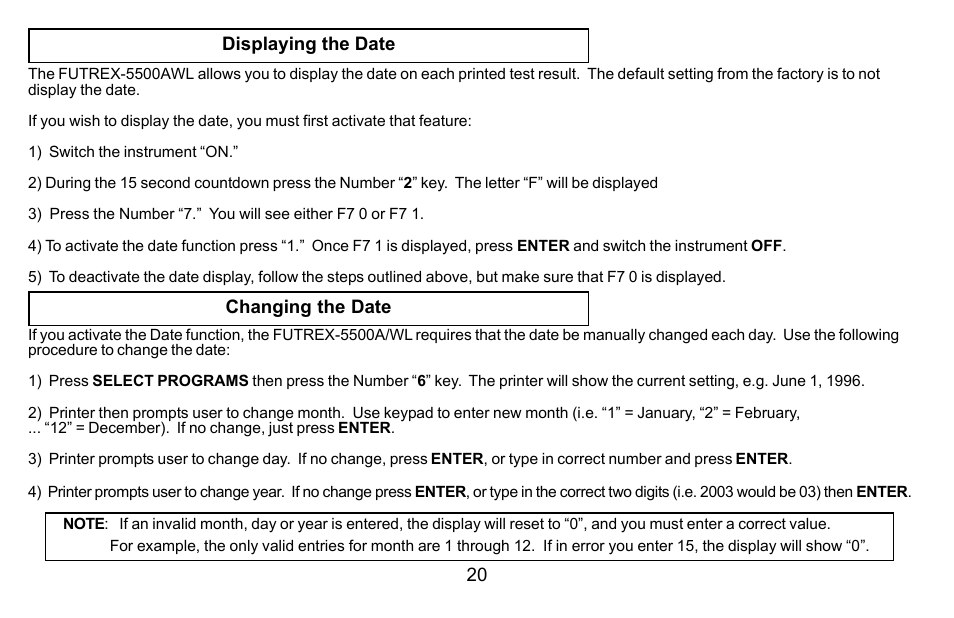 Futrex Body Fat and fitness Analyzer -5500A/WL User Manual | Page 20 / 40