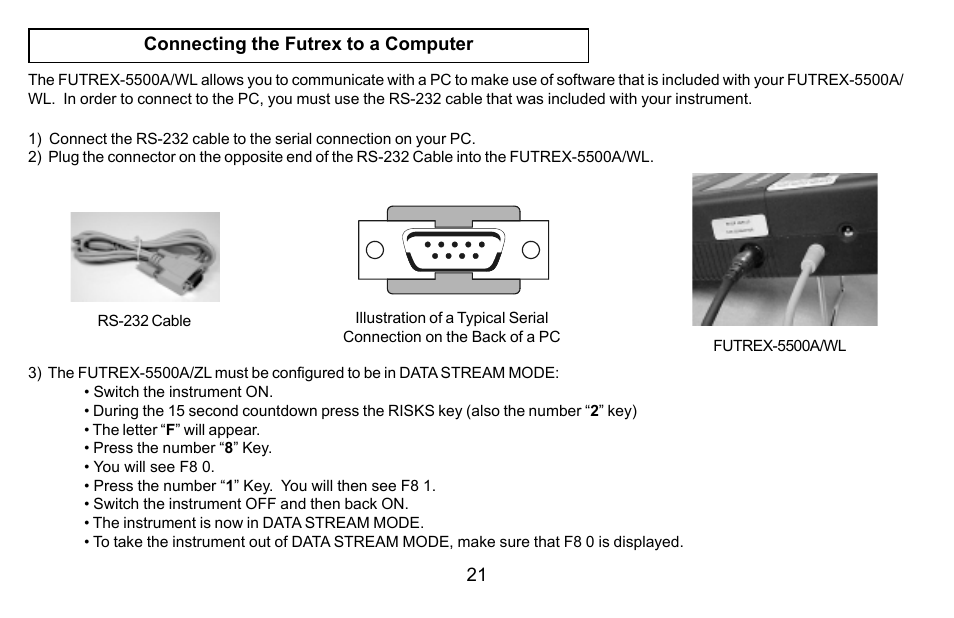 Futrex Body Fat and fitness Analyzer -5500A/WL User Manual | Page 21 / 40