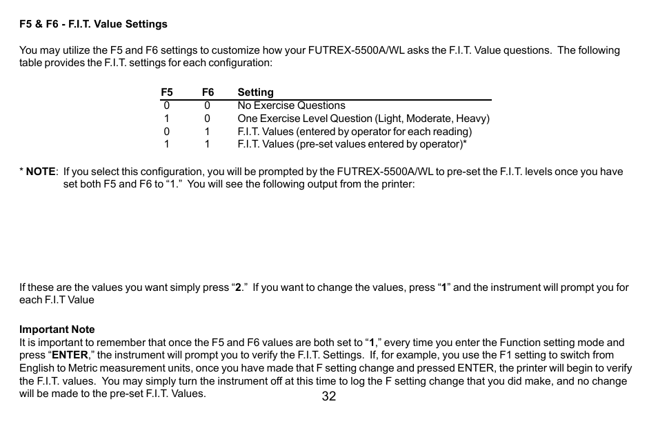 Futrex Body Fat and fitness Analyzer -5500A/WL User Manual | Page 32 / 40