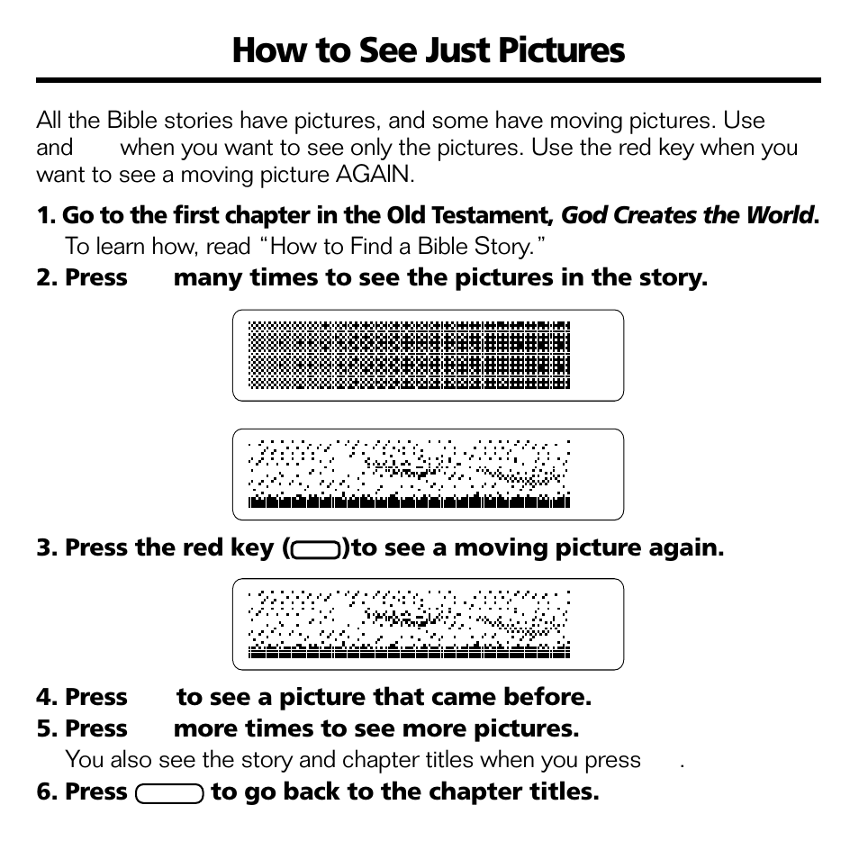 How to see just pictures | Franklin RMB-2030 User Manual | Page 9 / 20