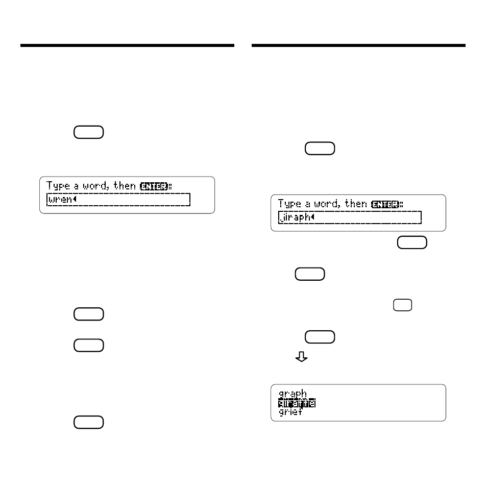Hearing letters and words, Checking spellings | Franklin eBook Reader User Manual | Page 7 / 20