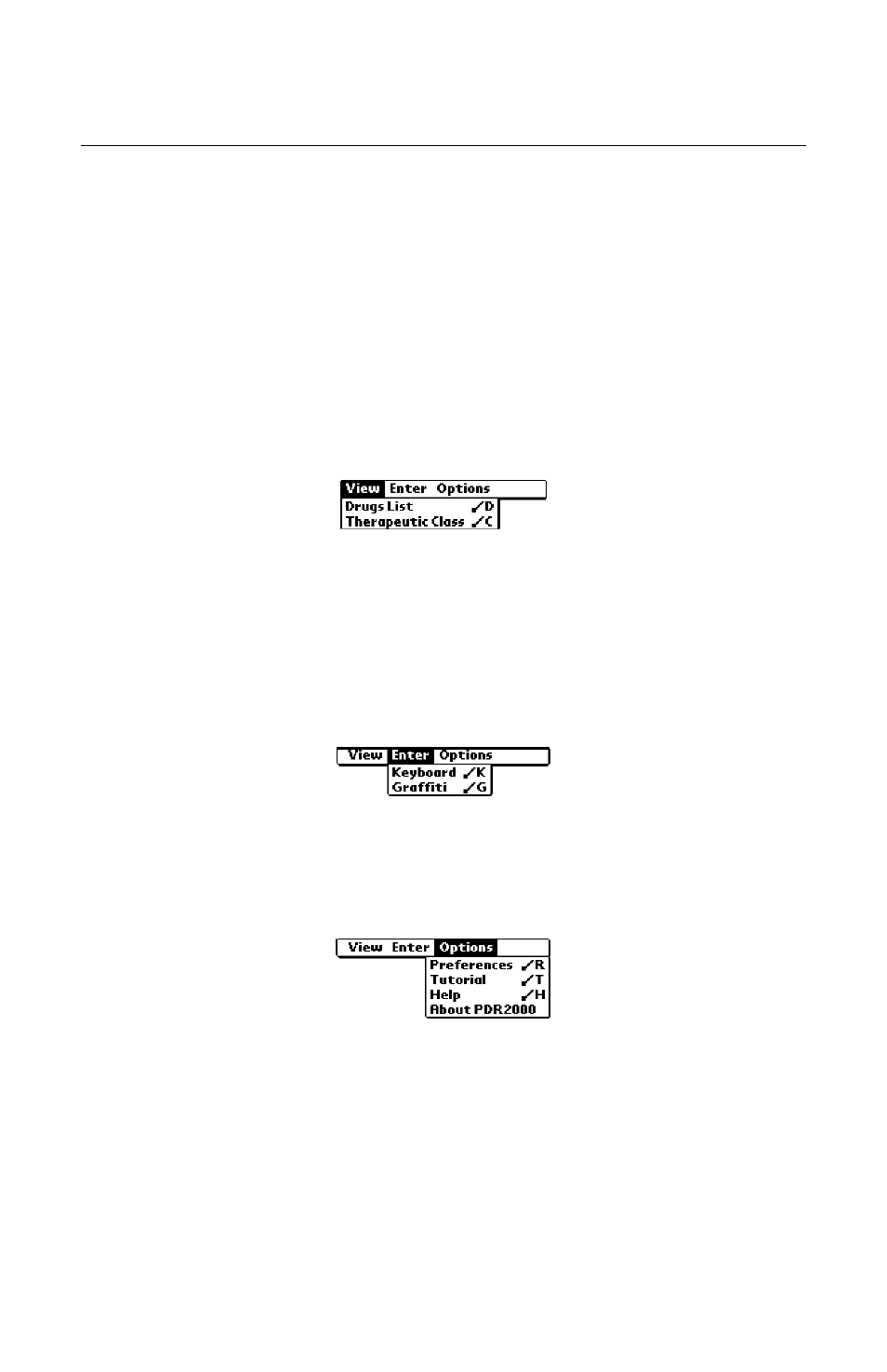 Using the menus | Franklin SpringboardTM Module PDR 2000 User Manual | Page 11 / 27