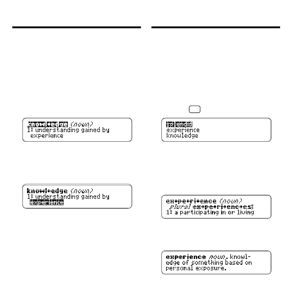 Highlighting words, Reviewing words | Franklin Bookman MWD-640 User Manual | Page 12 / 19