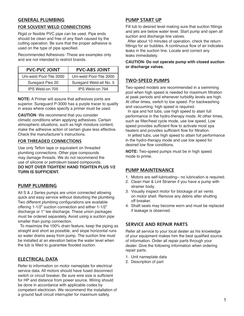 Franklin S - J Series User Manual | Page 2 / 8