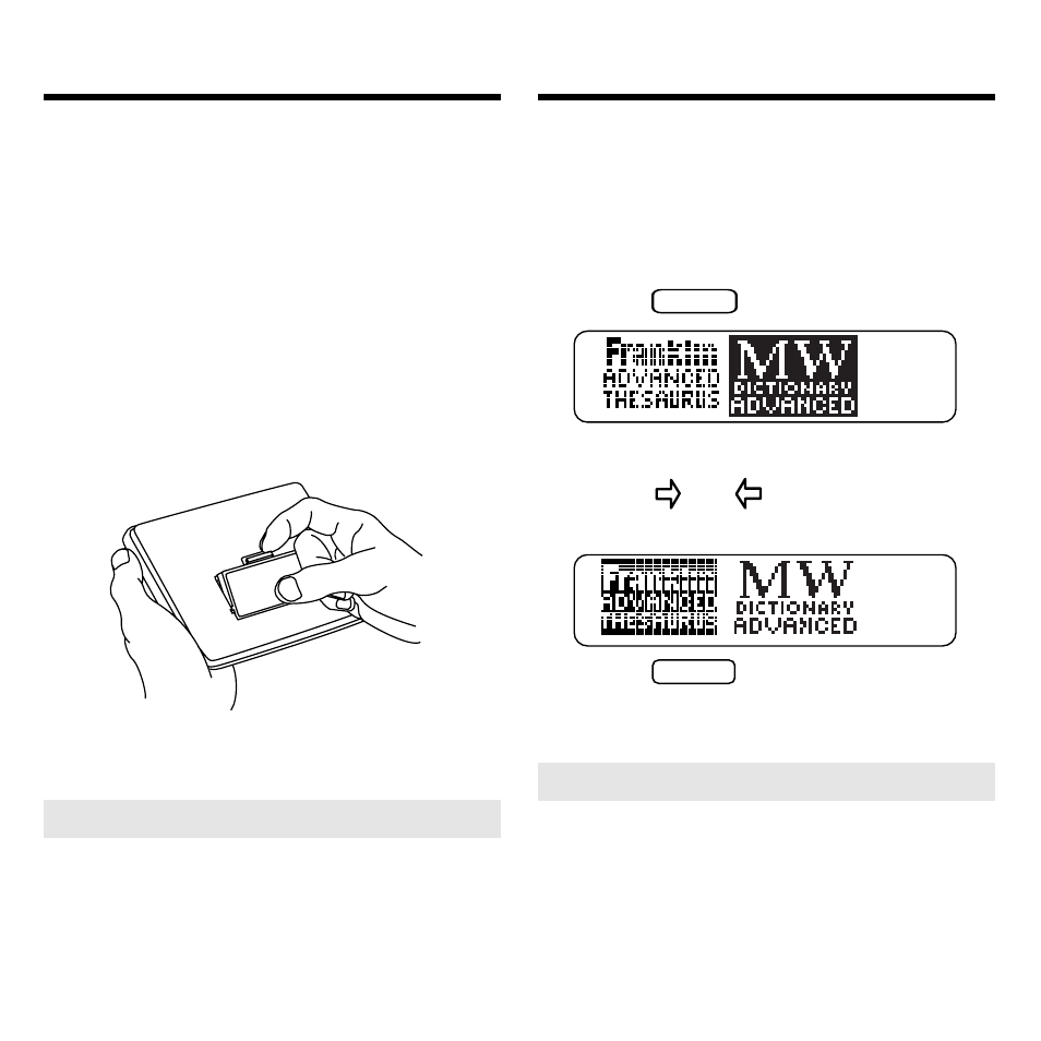 Installing cartridges, Selecting books | Franklin ATH-2011 User Manual | Page 5 / 15