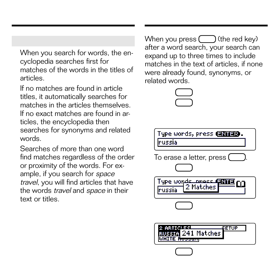 Expanding your searches | Franklin BOOKMAN EMQ-640 User Manual | Page 11 / 19